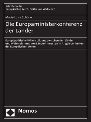 cover image of Die Europaministerkonferenz der Länder